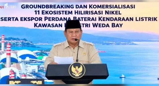 Resmikan Hilirisasi IWIP dan Ekspor Perdana Baterai EV, Prabowo: Investasi Harus Diamankan
