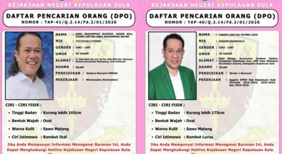 Oknum DPRD Tersangka Korupsi BTT Sula Masuk DPO, Pernah Berobat di Ternate
