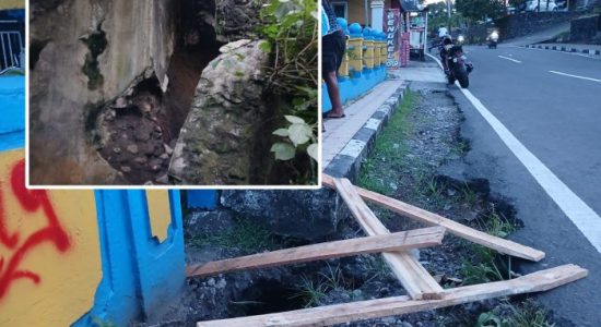 Longsor Gerus Jembatan Mangga Dua Utara-Tanah Tinggi Barat, Ternate