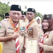 Marliza, Ketua Kwarcab Ternate, Terima Lencana Dharma Bhakti di Apel Besar Pramuka